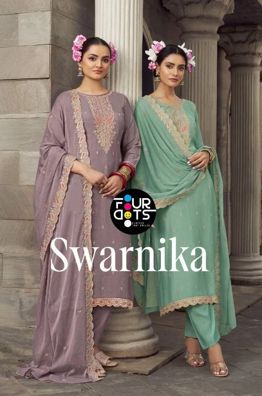 Four Dots Swarnika Viscose Maslin Dress Material Collection