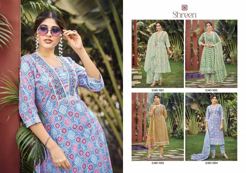 Shreen Simi Vol 2 Cambric Cotton Kurti Bottom With Dupatta Collection