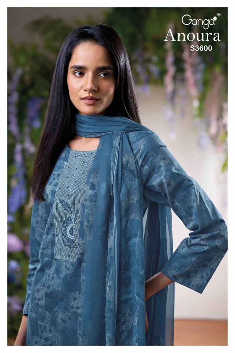 Ganga Anoura Cotton Printed Embroidered Salwar Kameez