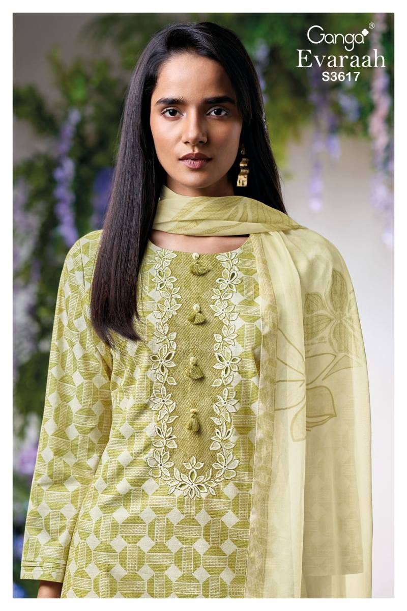 Ganga Evaraah Cotton Printed Embroidered Salwar Kameez