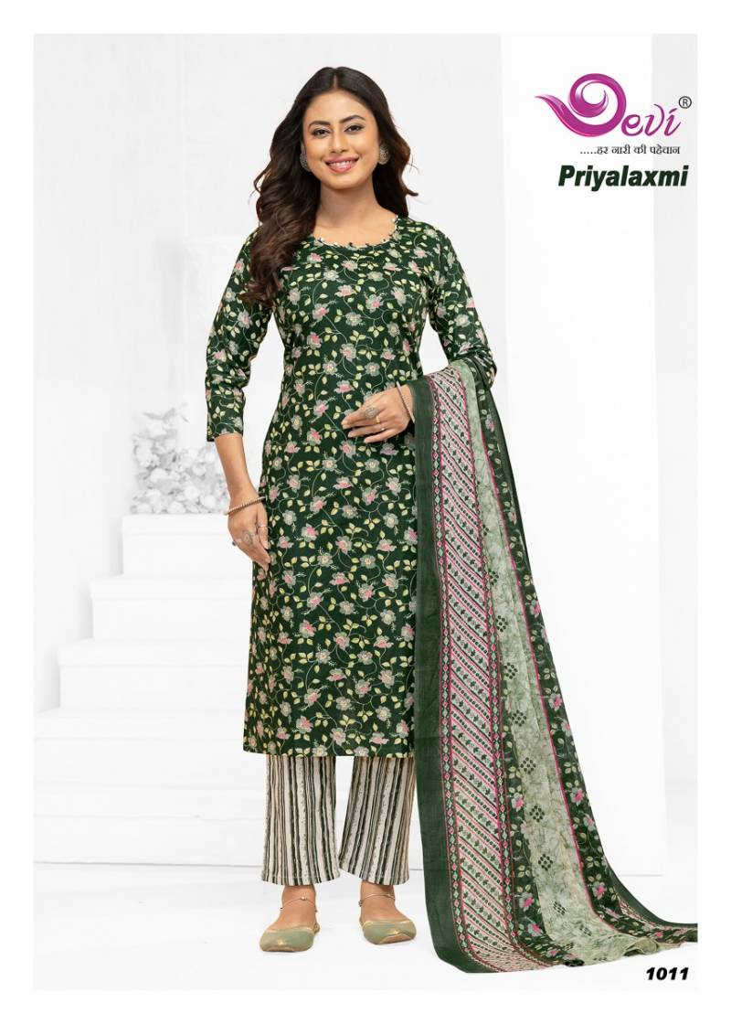 Devi Priyalaxmi Vol 1 Cotton Printed Kurti Pant With Dupatta