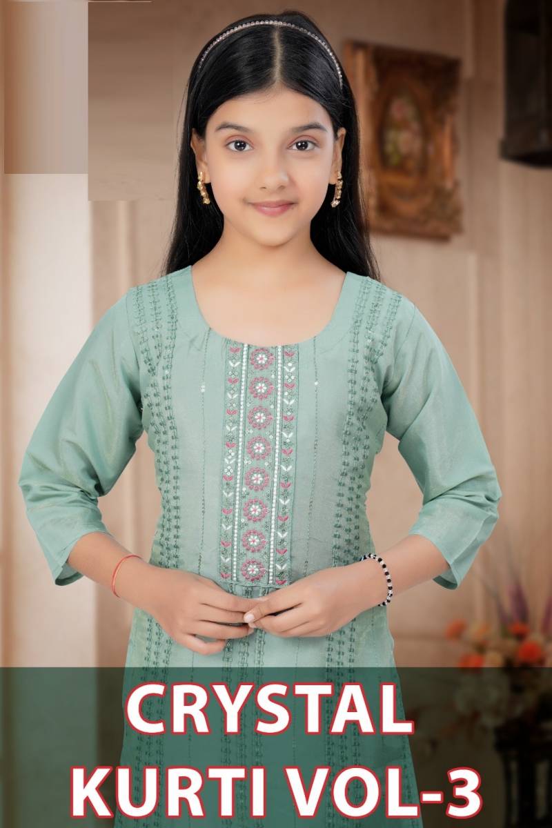 Crystal Kurti Vol 3 Roman Shimmer Kids Wear Collection