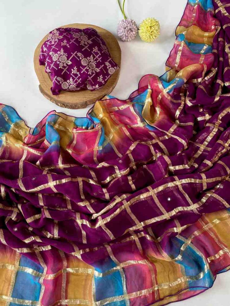 Kc 4017 Georgette Weaving Digital Printed Saree