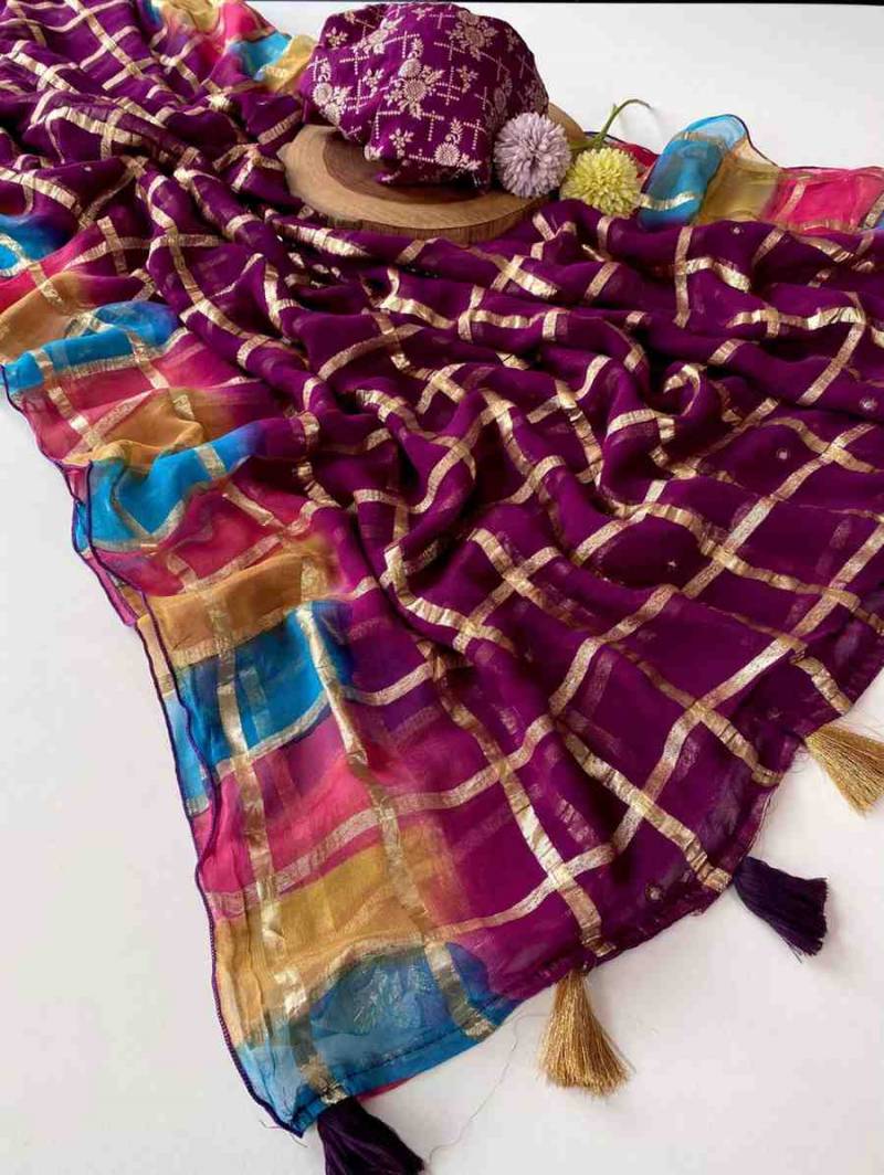 Kc 4017 Georgette Weaving Digital Printed Saree