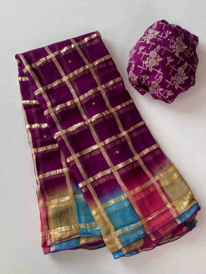 Kc 4017 Georgette Weaving Digital Printed Saree