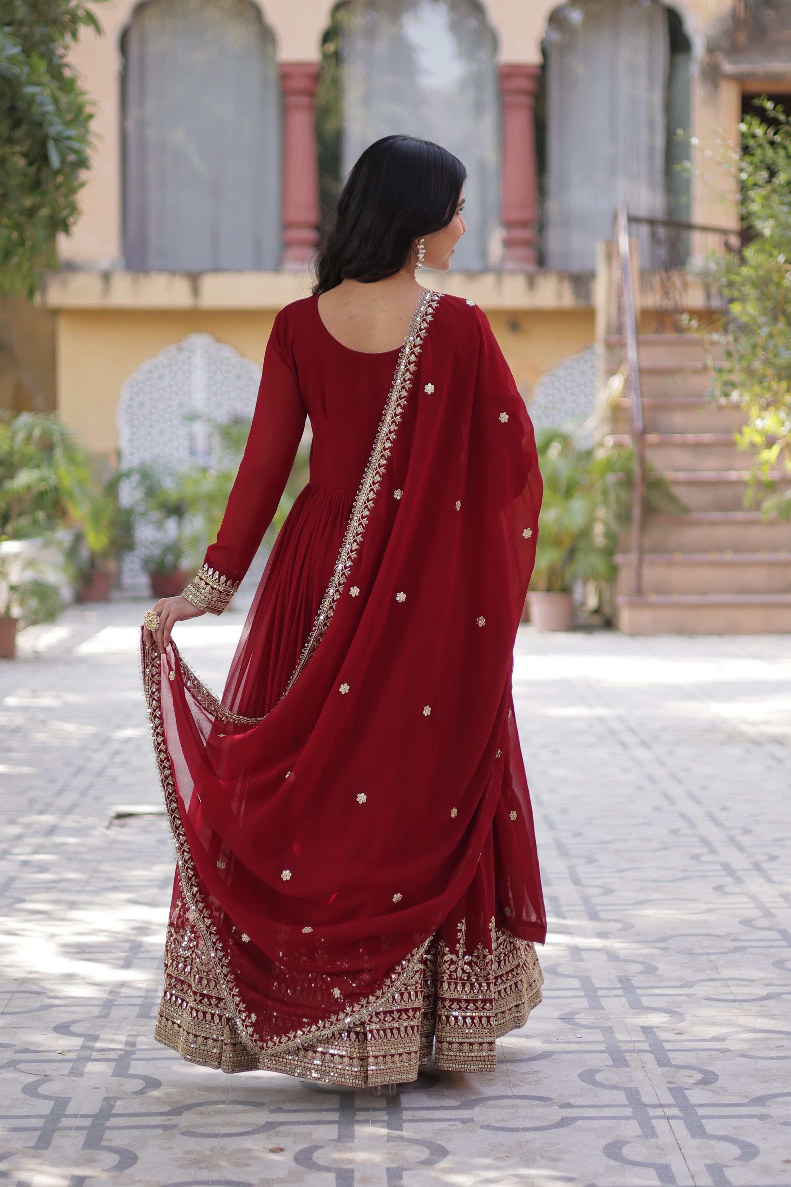 Lekha KA 1144 Faux Blooming Embroidery Zari Sequins Gown Collection
