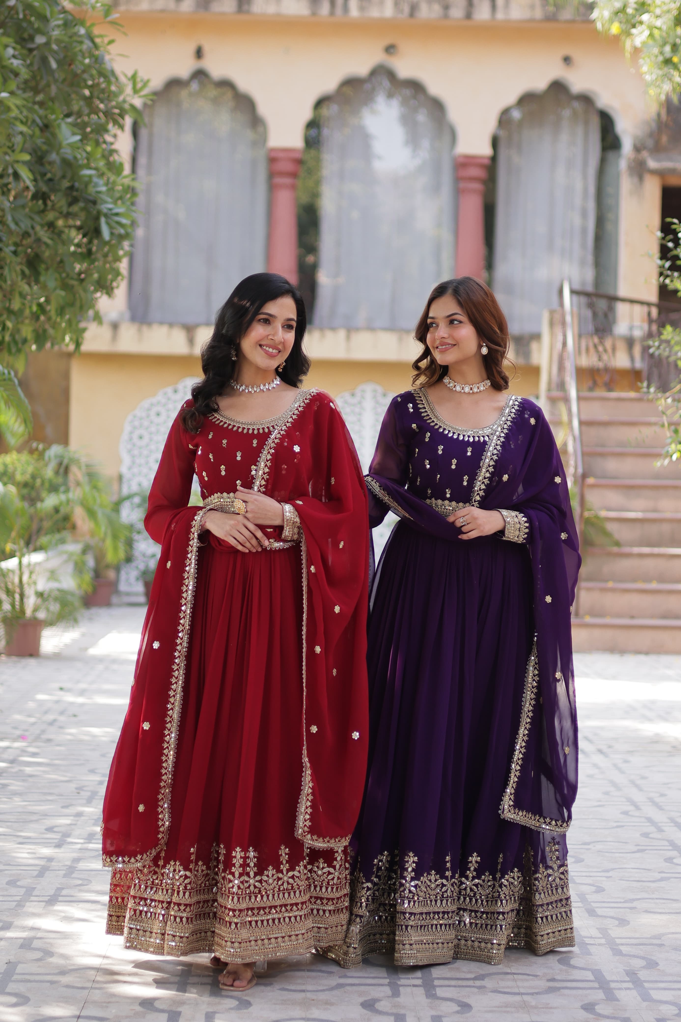Lekha KA 1144 Faux Blooming Embroidery Zari Sequins Gown Collection