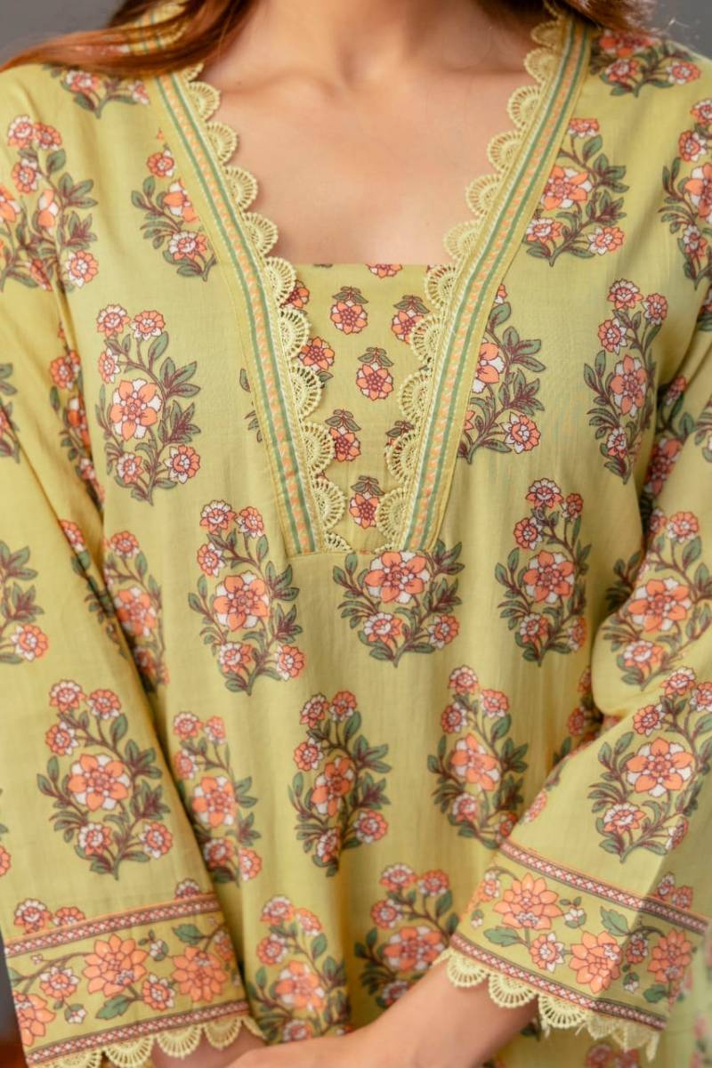 Naisha K 28 Cotton With Organza Lace Readymade Suit