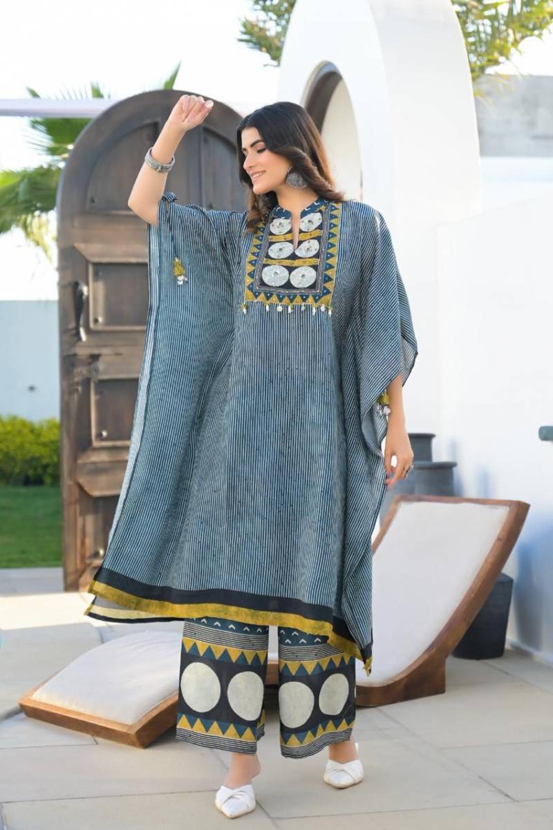 Naisha K 36 Crepe Fancy Kaftan With Bottom