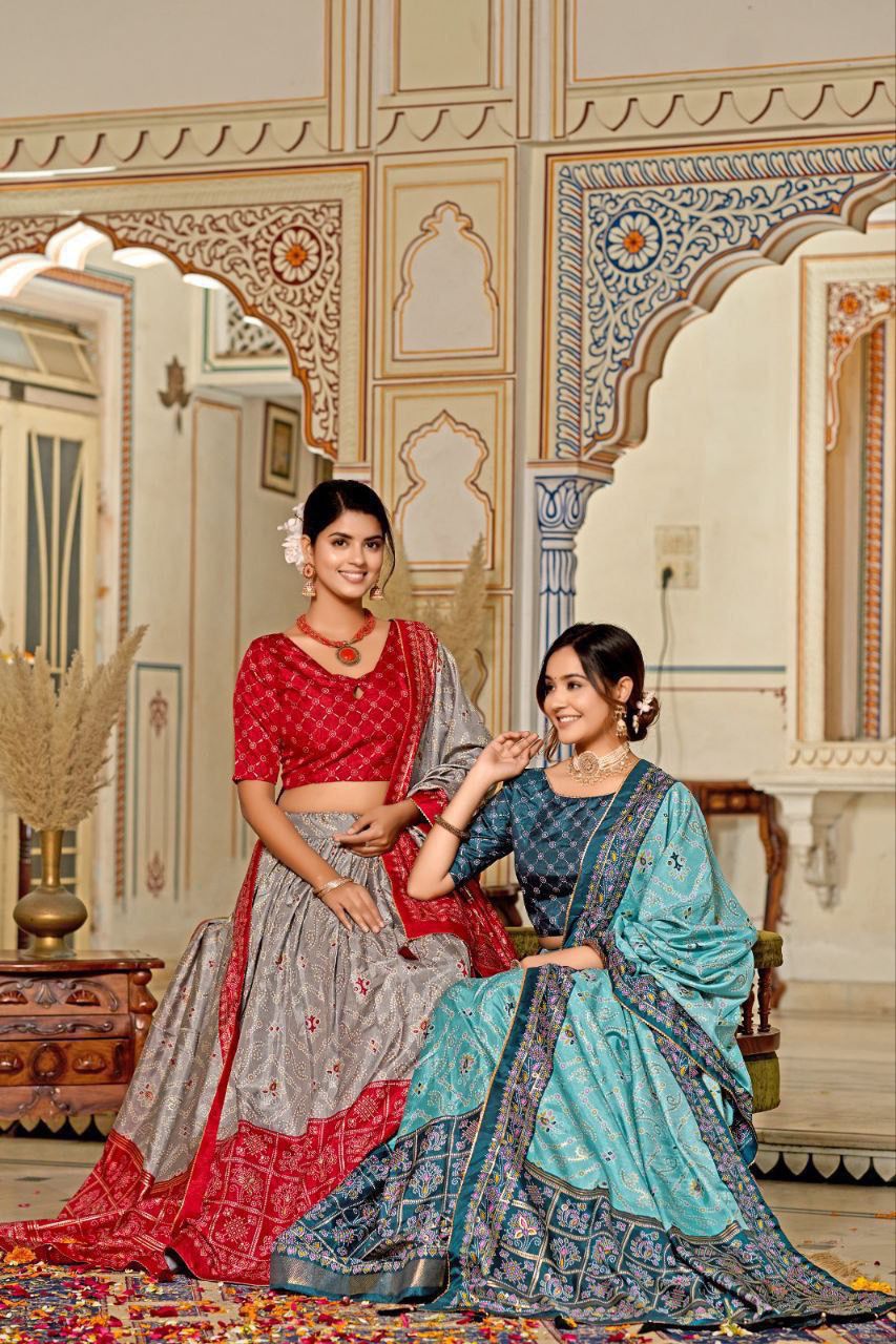Scmd Double Color Tussar Silk Lehenga Collection