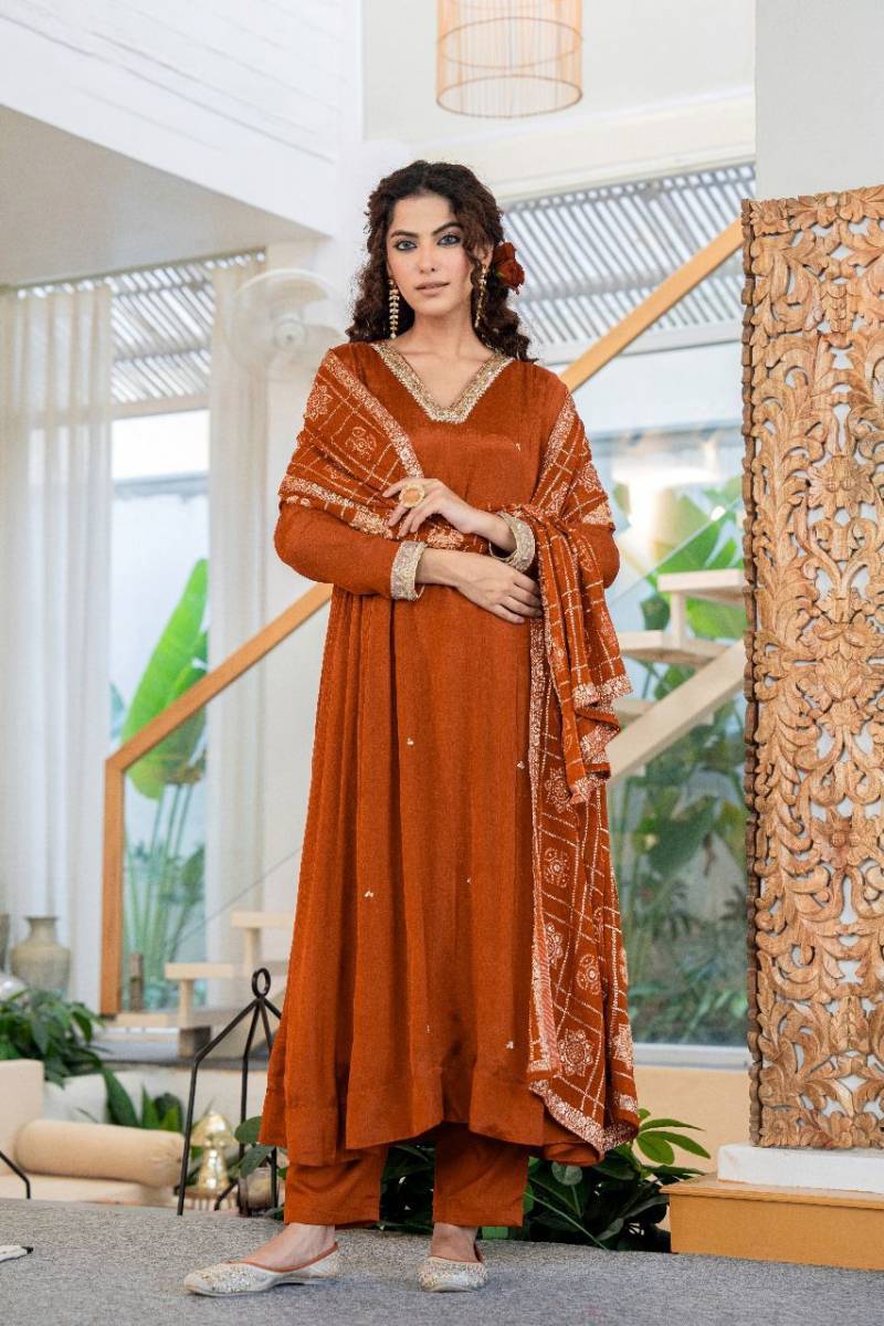Naisha K 46 Chinon Party Wear Kurti Bottom With Dupatta