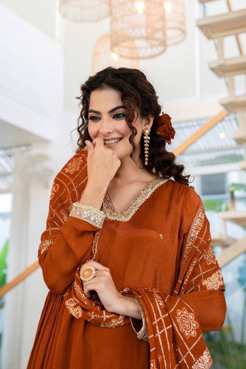 Naisha K 46 Chinon Party Wear Kurti Bottom With Dupatta