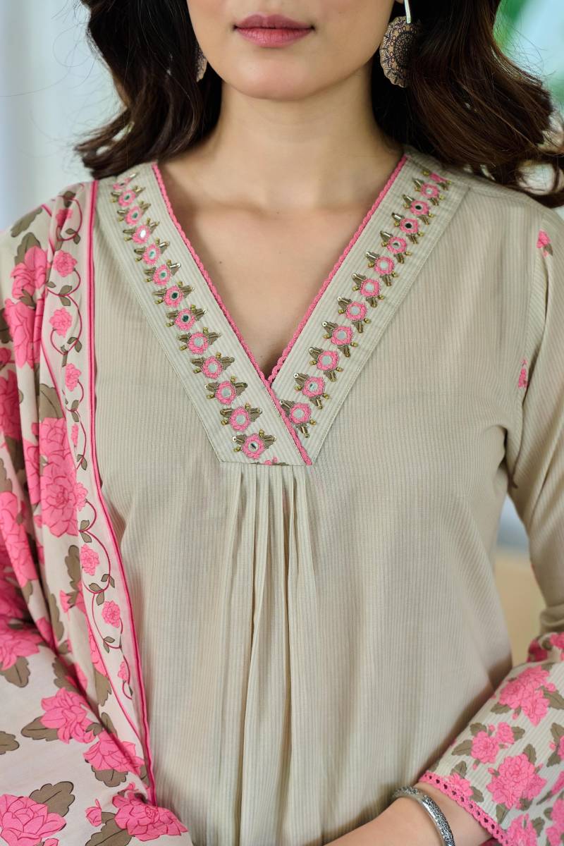 Naisha K 47 Cotton Digital Print Kurti Bottom With Dupatta