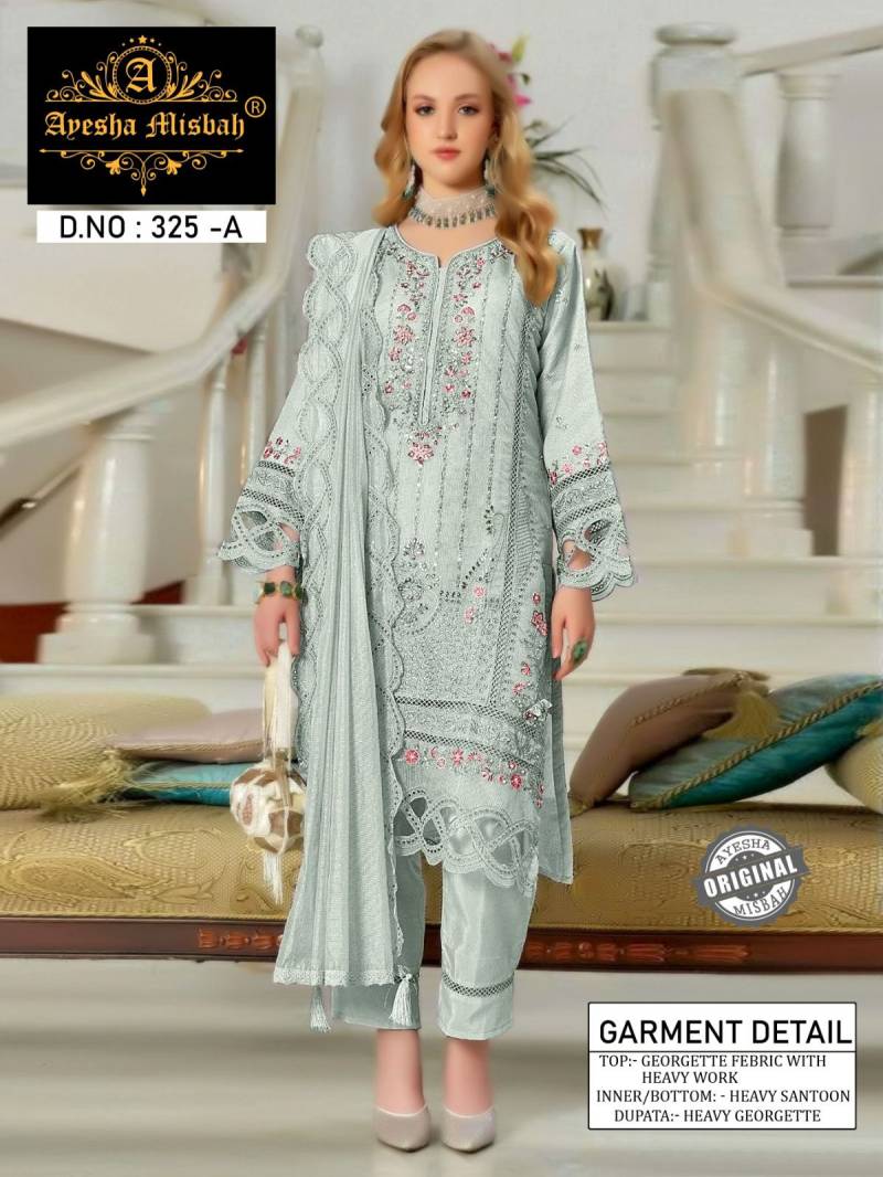 Ayesha Misbah 325 A To F Georgette Pakistani Salwar Kameez