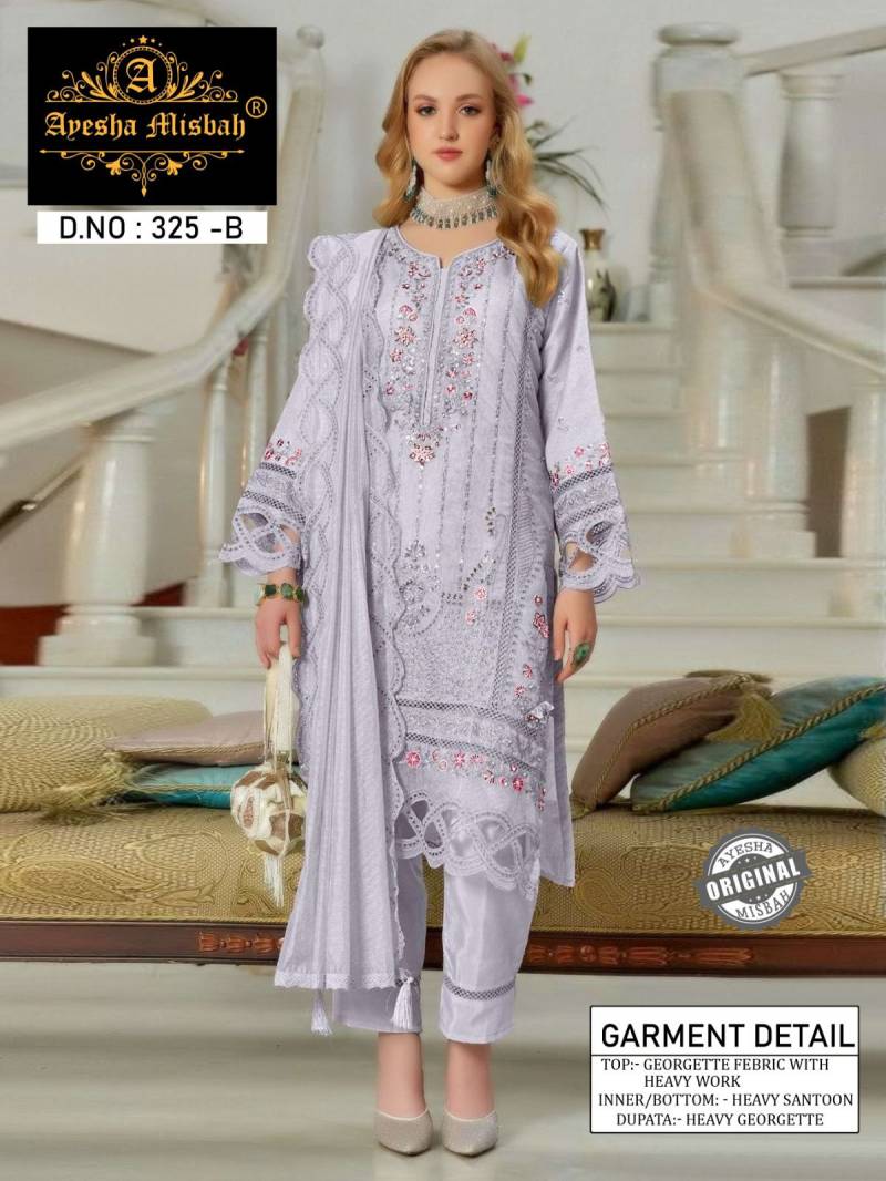 Ayesha Misbah 325 A To F Georgette Pakistani Salwar Kameez