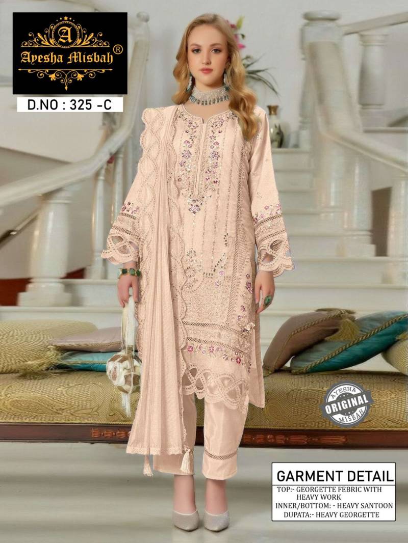 Ayesha Misbah 325 A To F Georgette Pakistani Salwar Kameez