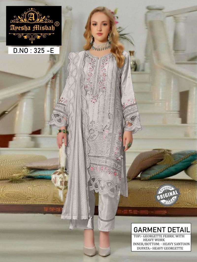 Ayesha Misbah 325 A To F Georgette Pakistani Salwar Kameez