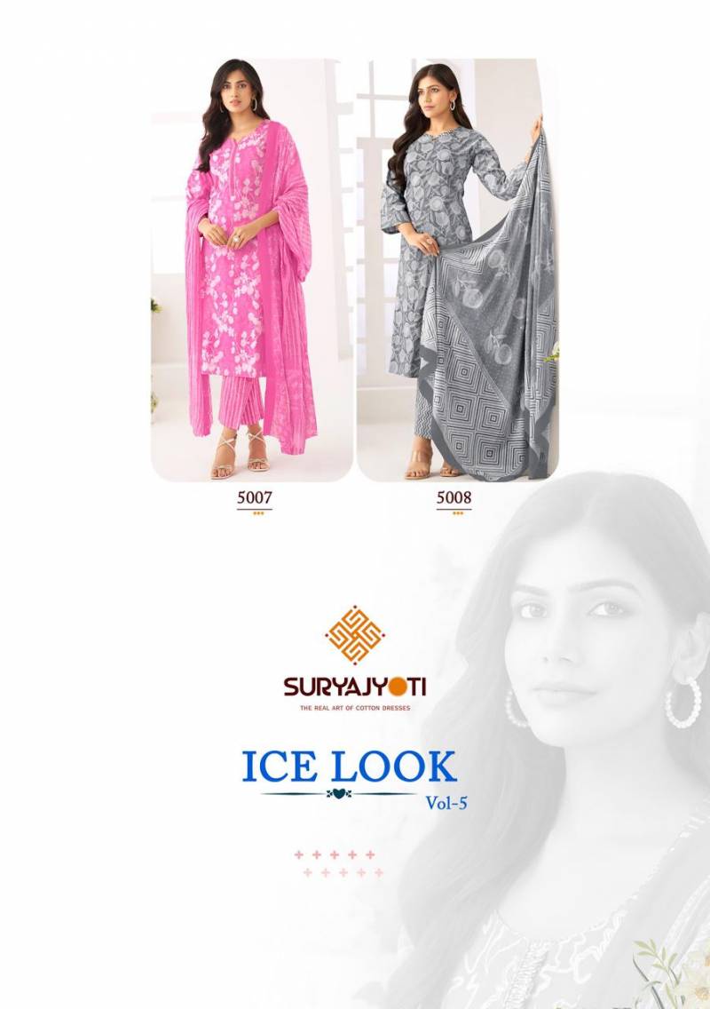 Suryajyoti Ice Look Vol 5 Ready Made Cotton Printed Collection