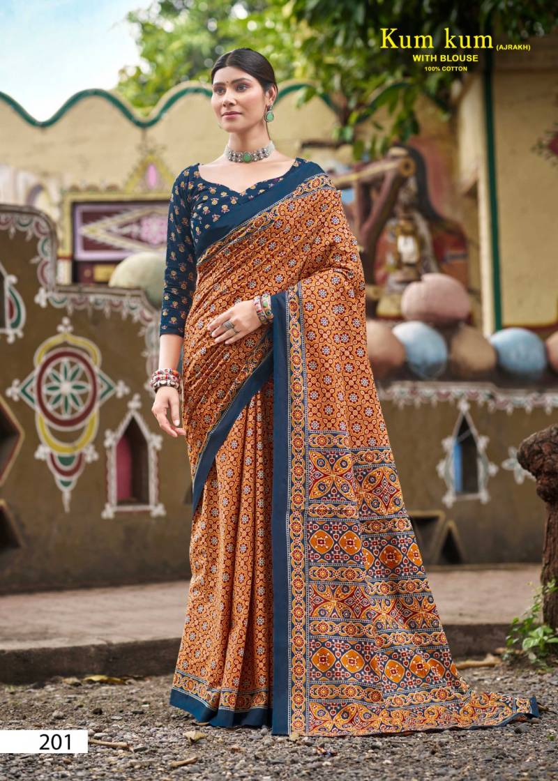 Lakhani Kum Kum Ajrakh Vol 2 Cotton Saree