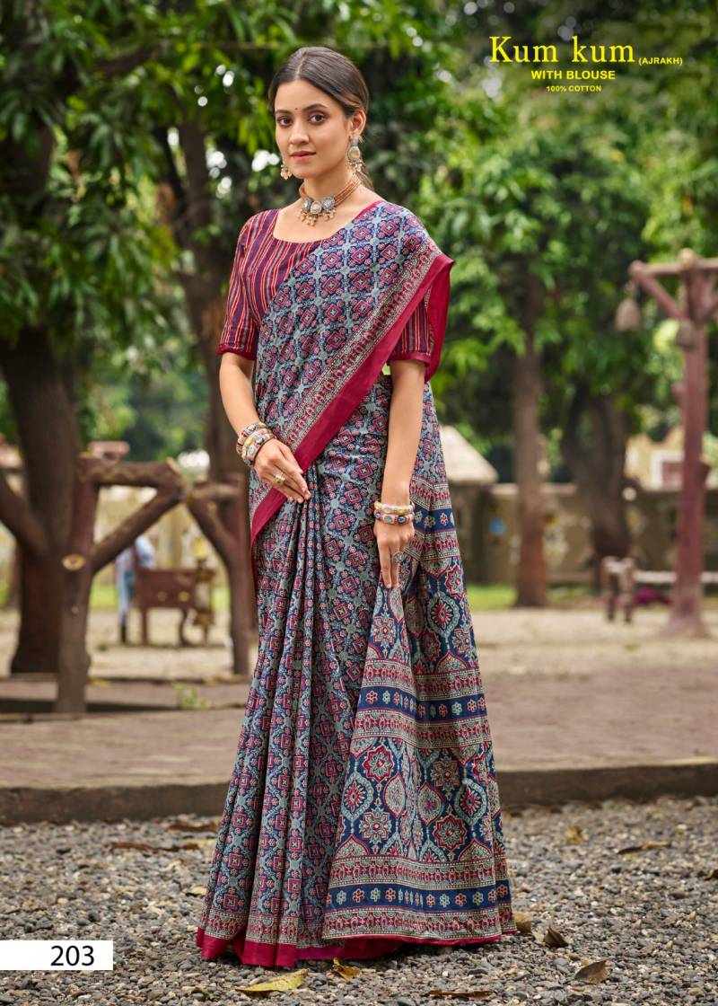 Lakhani Kum Kum Ajrakh Vol 2 Cotton Saree