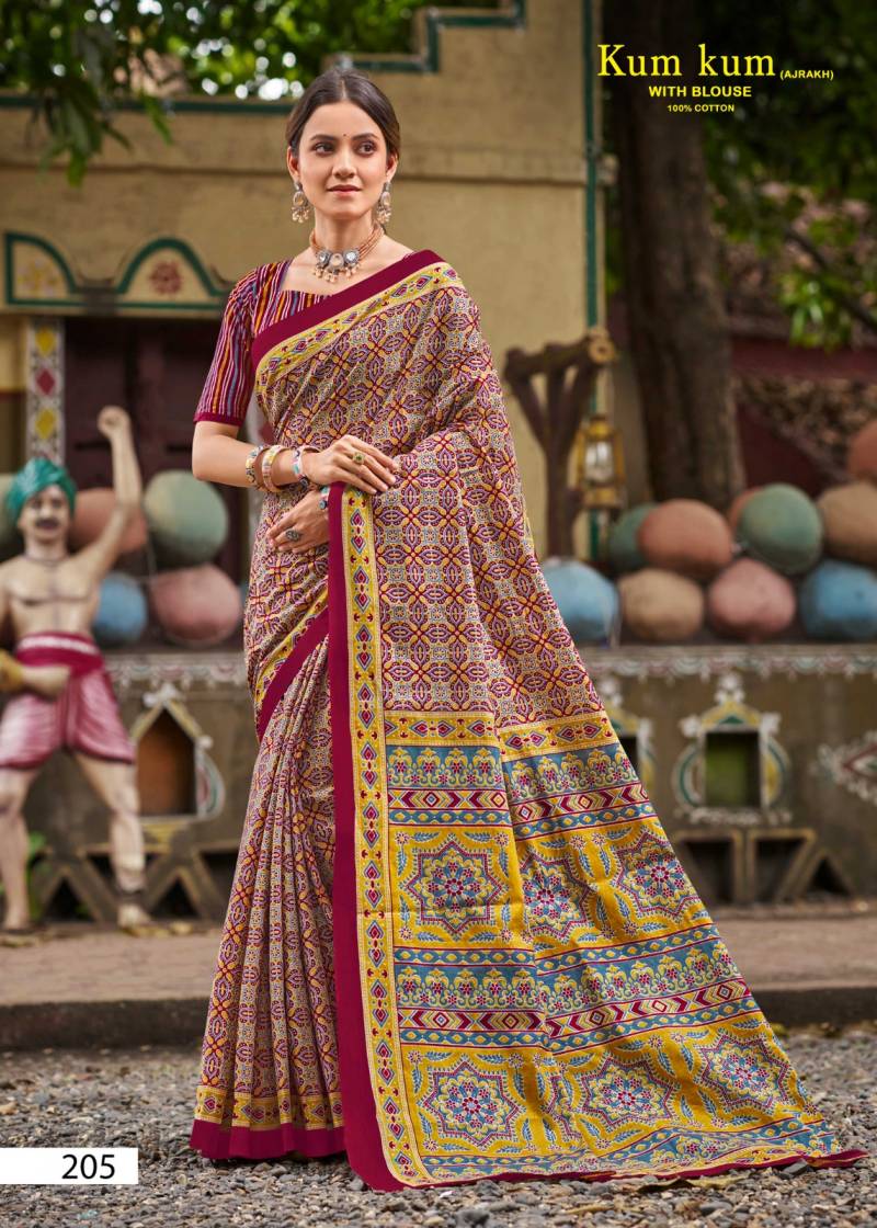 Lakhani Kum Kum Ajrakh Vol 2 Cotton Saree