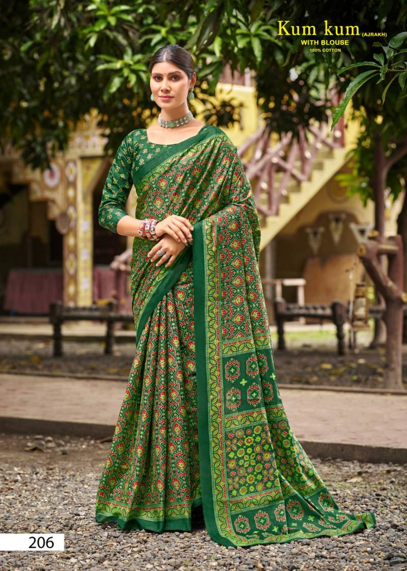 Lakhani Kum Kum Ajrakh Vol 2 Cotton Saree