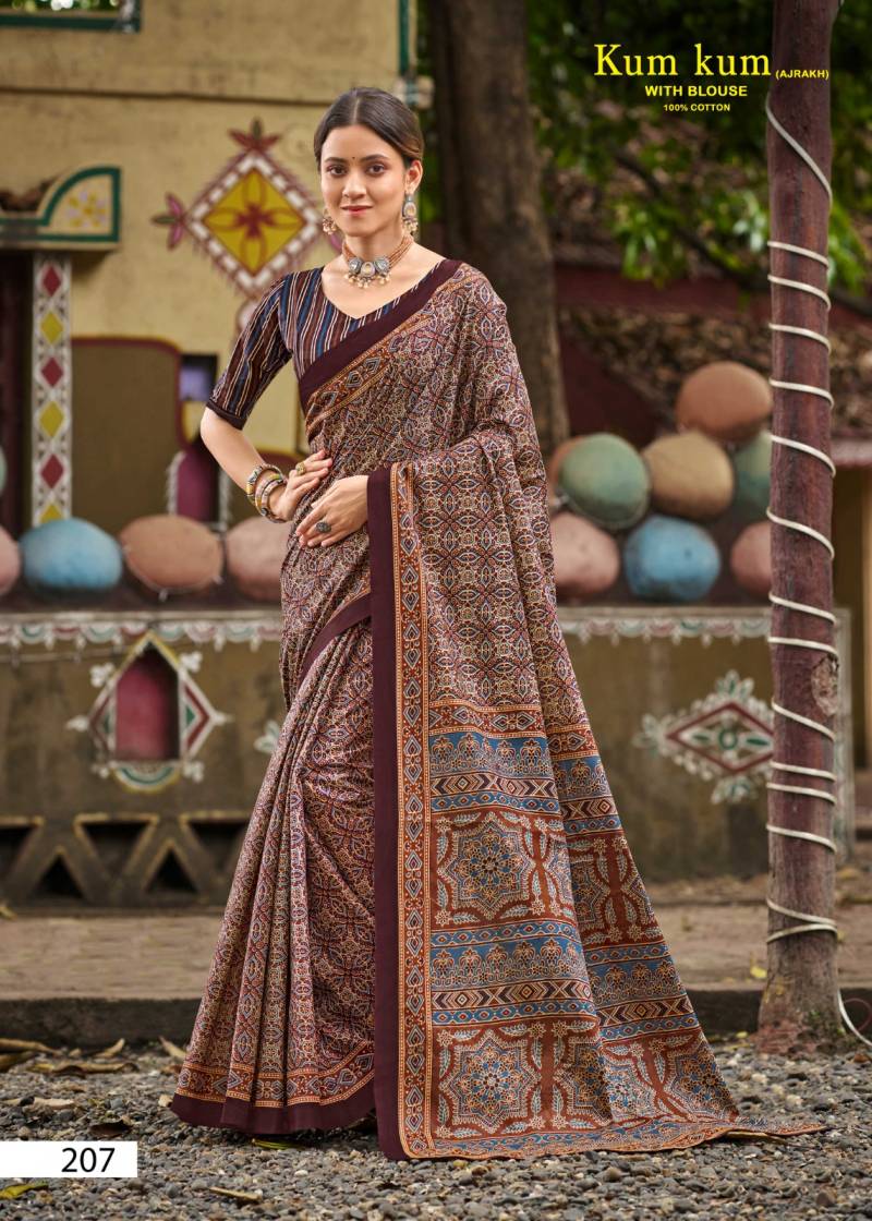 Lakhani Kum Kum Ajrakh Vol 2 Cotton Saree