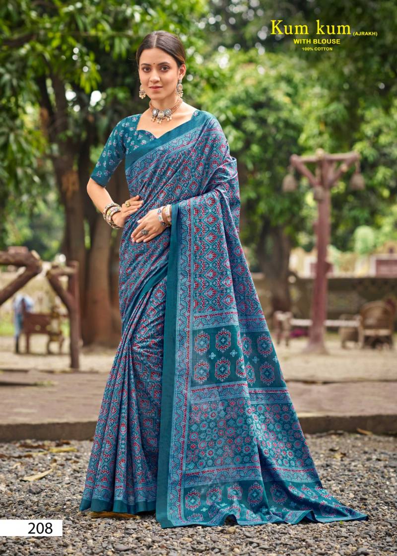 Lakhani Kum Kum Ajrakh Vol 2 Cotton Saree