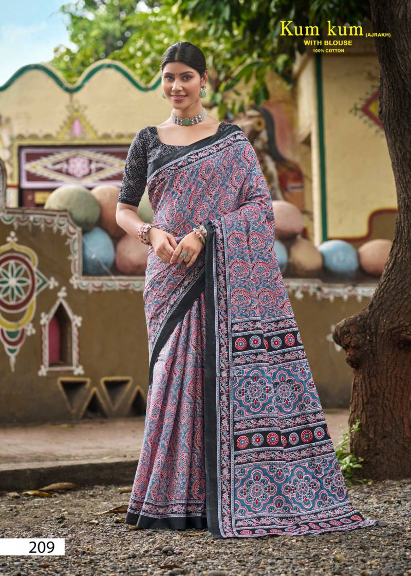 Lakhani Kum Kum Ajrakh Vol 2 Cotton Saree