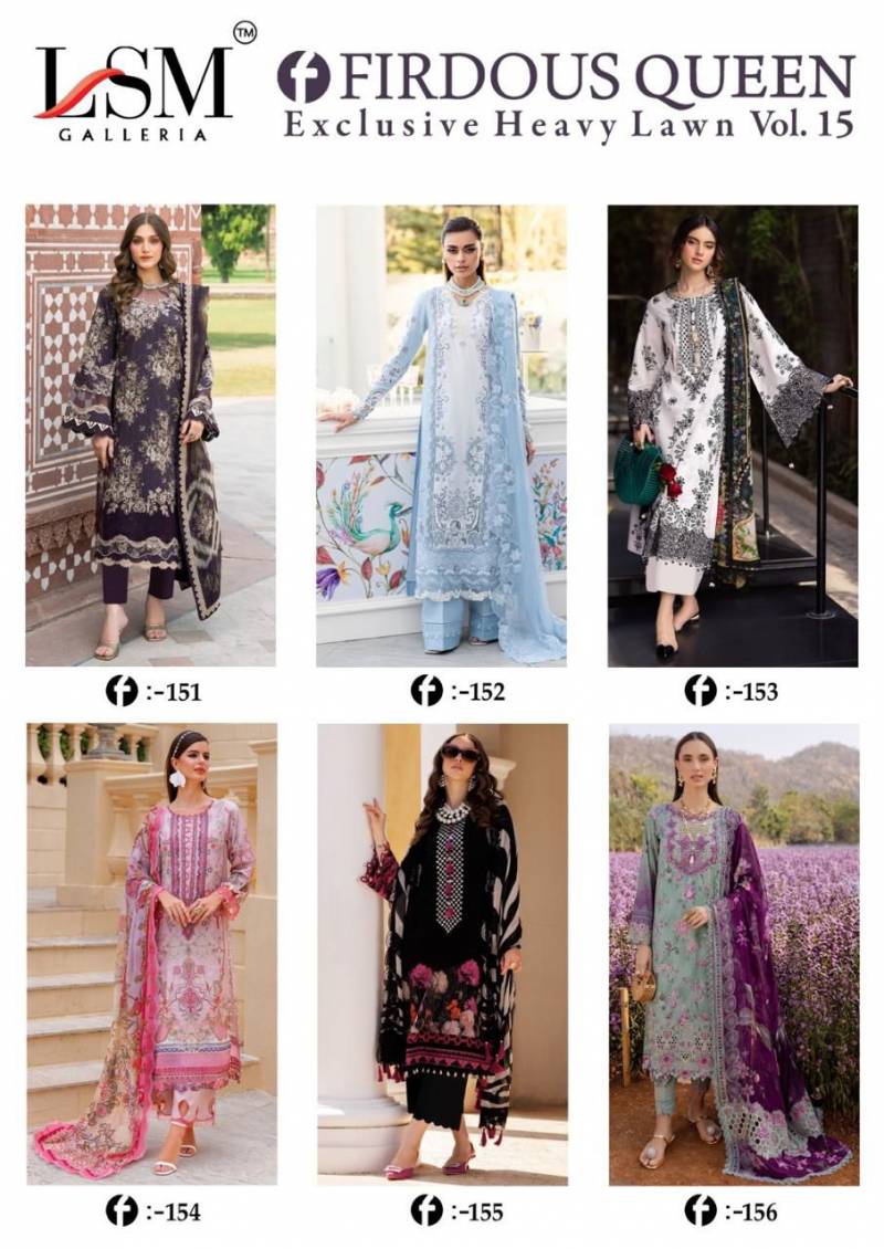 Lsm Firdous Queen Vol 15 Heavy Lawn Cotton Dress Material