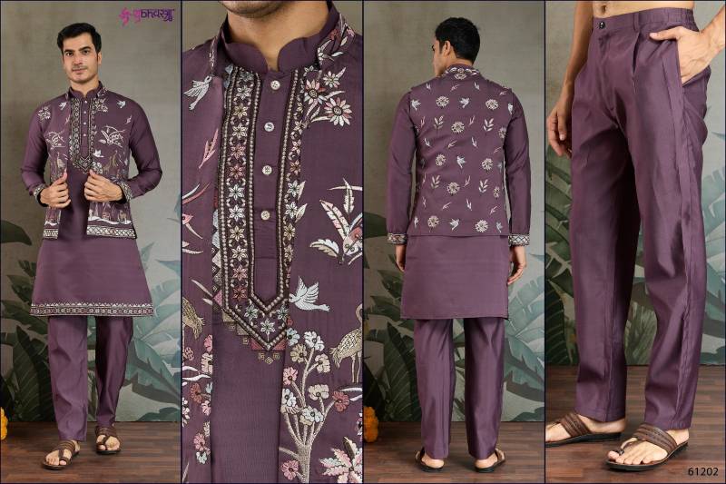 Shubhvastra Rajwada Attire 4 Viscose Silk Mens Traditional Wear