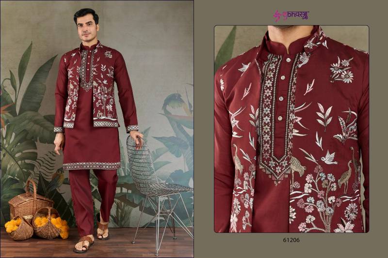 Shubhvastra Rajwada Attire 4 Viscose Silk Mens Traditional Wear