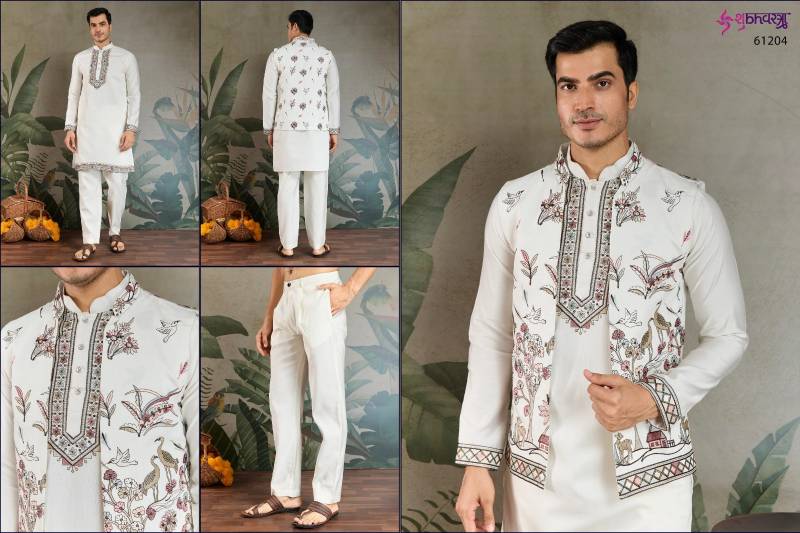 Shubhvastra Rajwada Attire 4 Viscose Silk Mens Traditional Wear