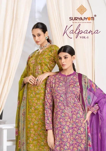 Suryajyoti Kalpana Vol 1 Jam Satin Printed Dress Material Collection
