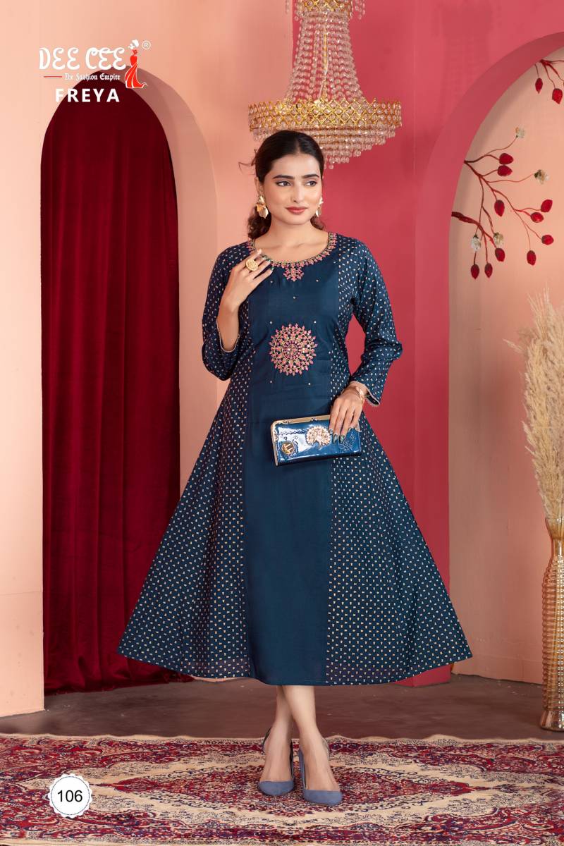 Deecee Freya Chanderi Embroidered Kurti Collection