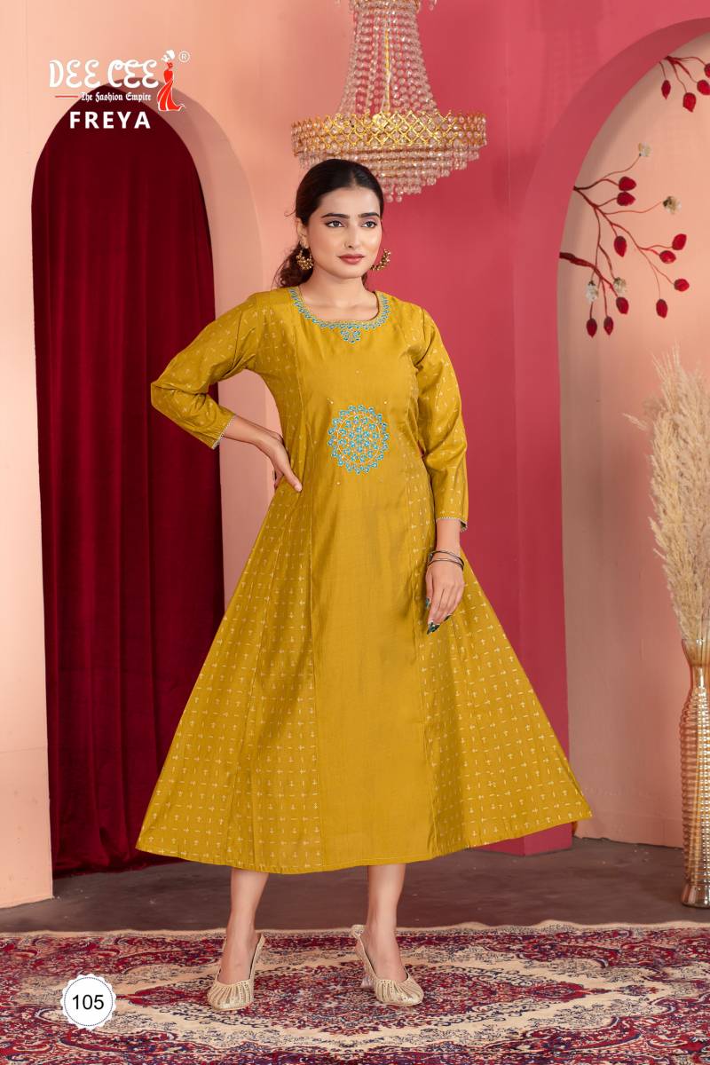 Deecee Freya Chanderi Embroidered Kurti Collection