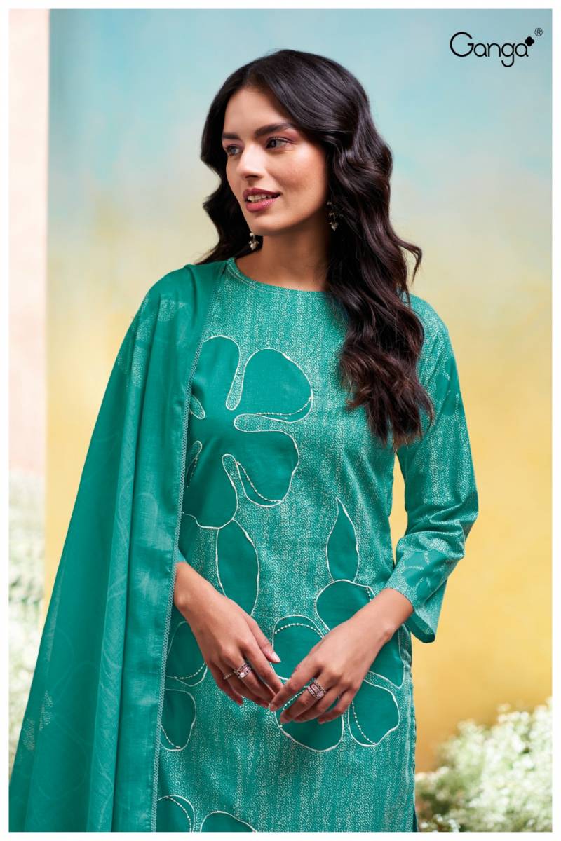 Ganga Sanuthi Cotton Printed Embroidered Salwar Kameez