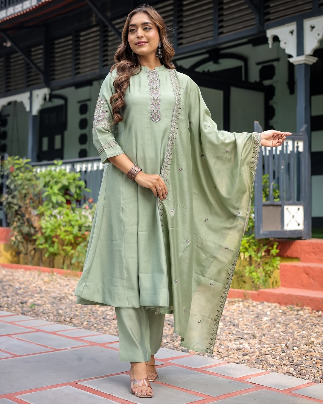 Navya Kurti 106 Party Wear Embroidery Worked Heavy Muslin Silk Kurti with Pant and Dupatta Set 