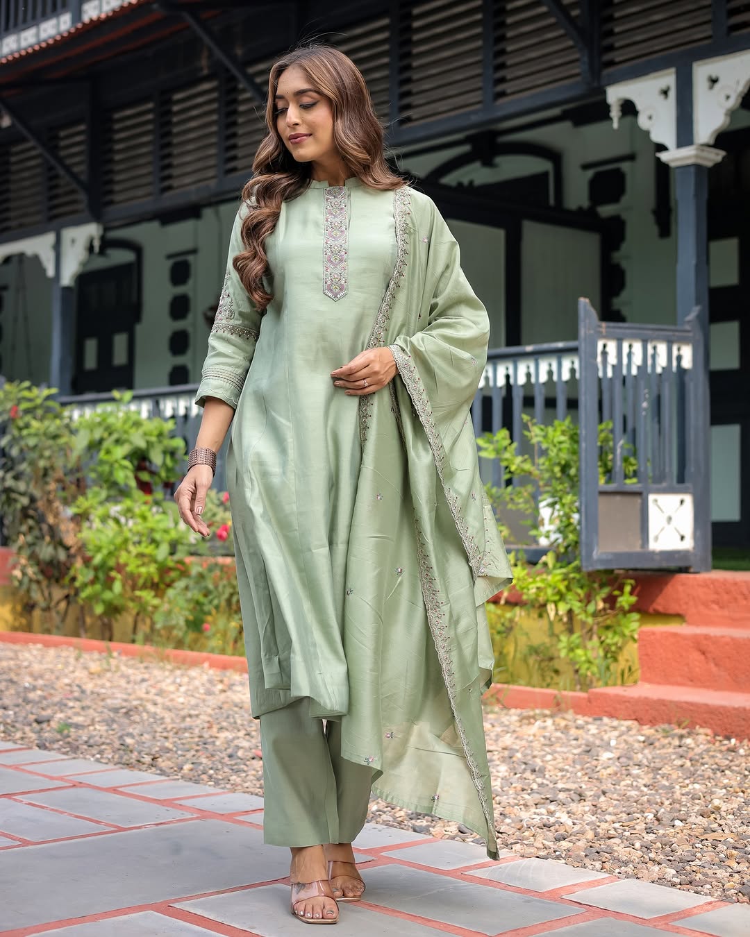 Navya Kurti 106 Party Wear Embroidery Worked Heavy Muslin Silk Kurti with Pant and Dupatta Set 