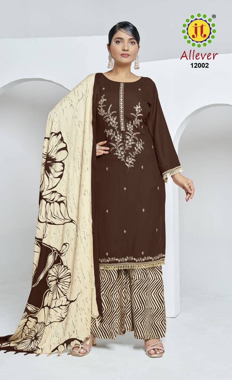 Jt All Ever Vol 12 Rayon Embroidered Dress Material Collection