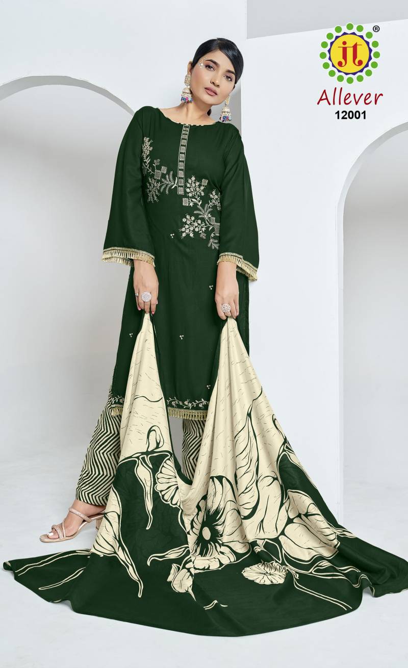 Jt All Ever Vol 12 Rayon Embroidered Dress Material Collection
