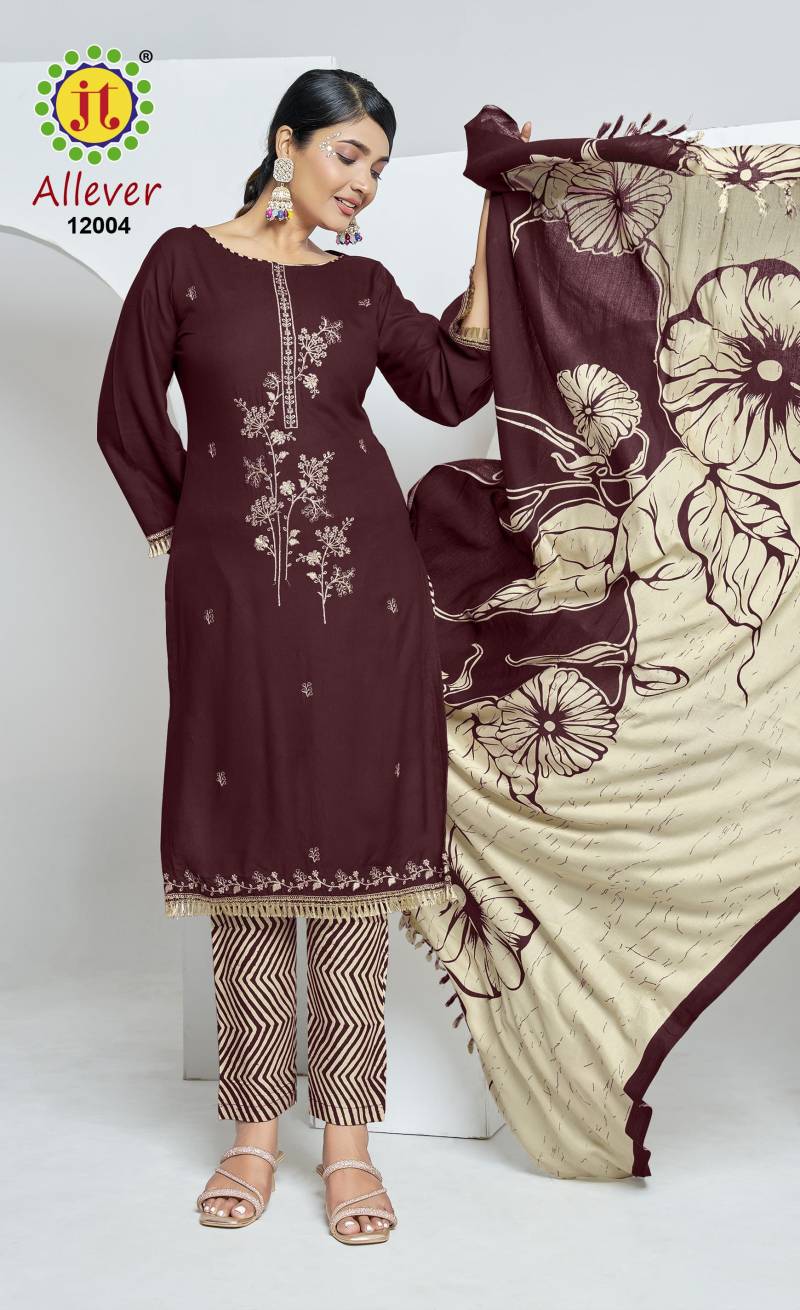 Jt All Ever Vol 12 Rayon Embroidered Dress Material Collection