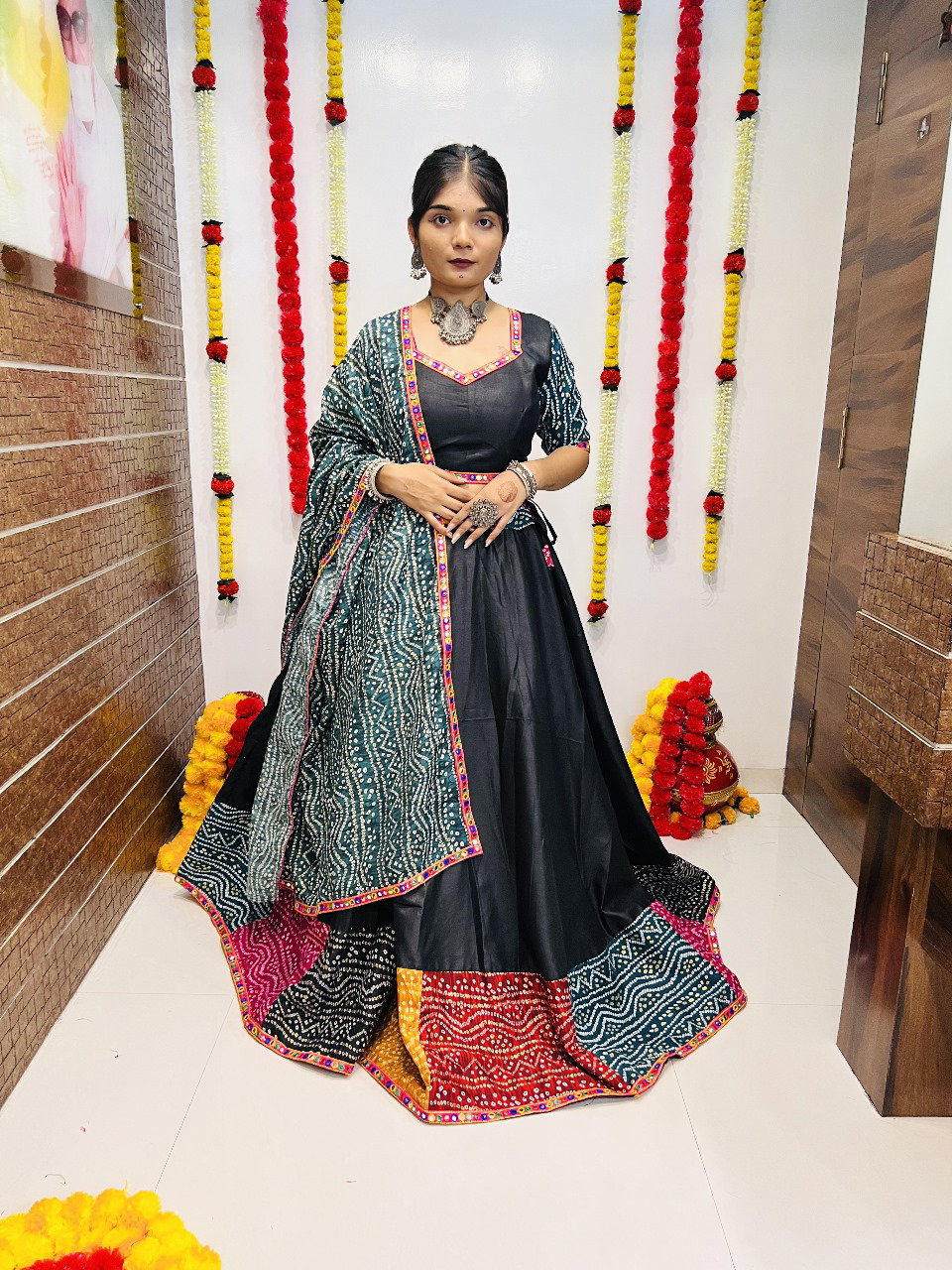 Aawiya Rajwadi Vol 1 D no. 7040 Pure Cotton Silk Gamthi Lace Printed Lehenga Choli
