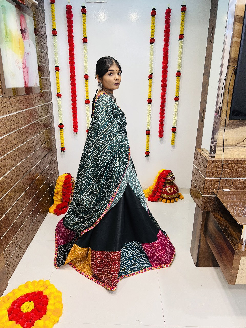 Aawiya Rajwadi Vol 1 D no. 7040 Pure Cotton Silk Gamthi Lace Printed Lehenga Choli