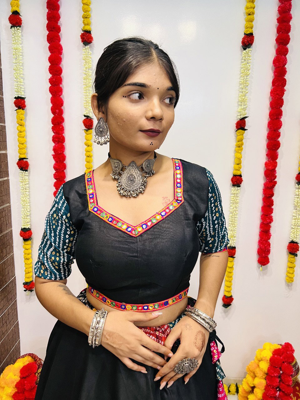 Aawiya Rajwadi Vol 1 D no. 7040 Pure Cotton Silk Gamthi Lace Printed Lehenga Choli