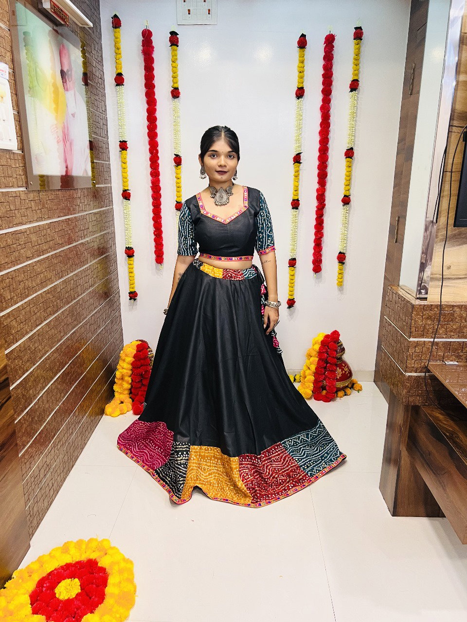 Aawiya Rajwadi Vol 1 D no. 7040 Pure Cotton Silk Gamthi Lace Printed Lehenga Choli