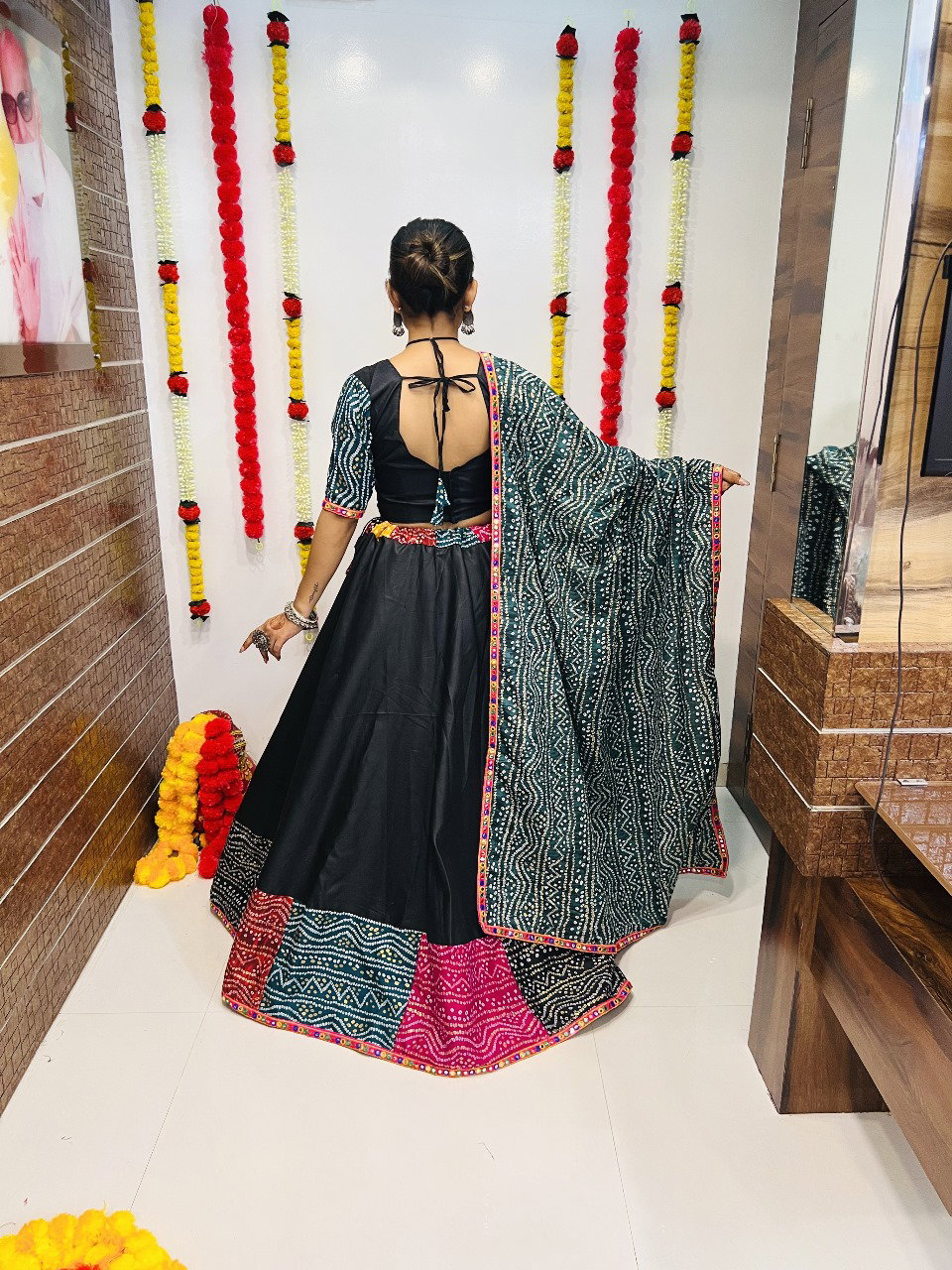 Aawiya Rajwadi Vol 1 D no. 7040 Pure Cotton Silk Gamthi Lace Printed Lehenga Choli