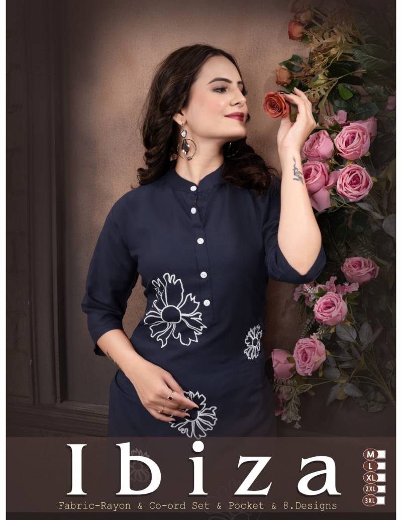 Trebdy Ibiza Vol 1 Rayon Kurti With Bottom