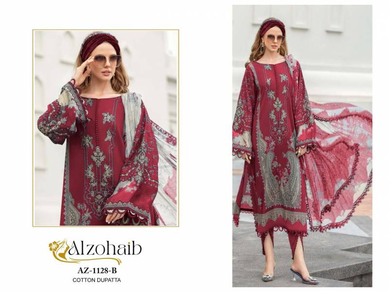 Alzohaib Az 1128 A To D Cotton Dupatta Pakistani Suits Collection