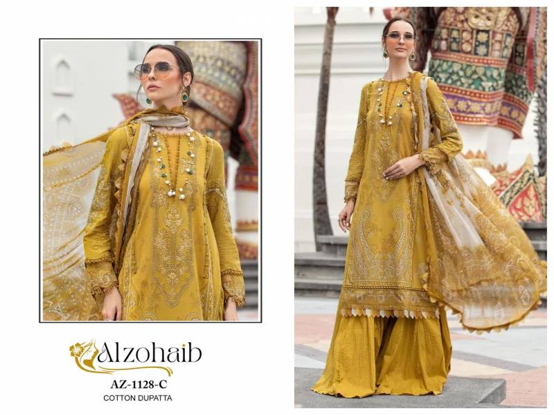 Alzohaib Az 1128 A To D Cotton Dupatta Pakistani Suits Collection